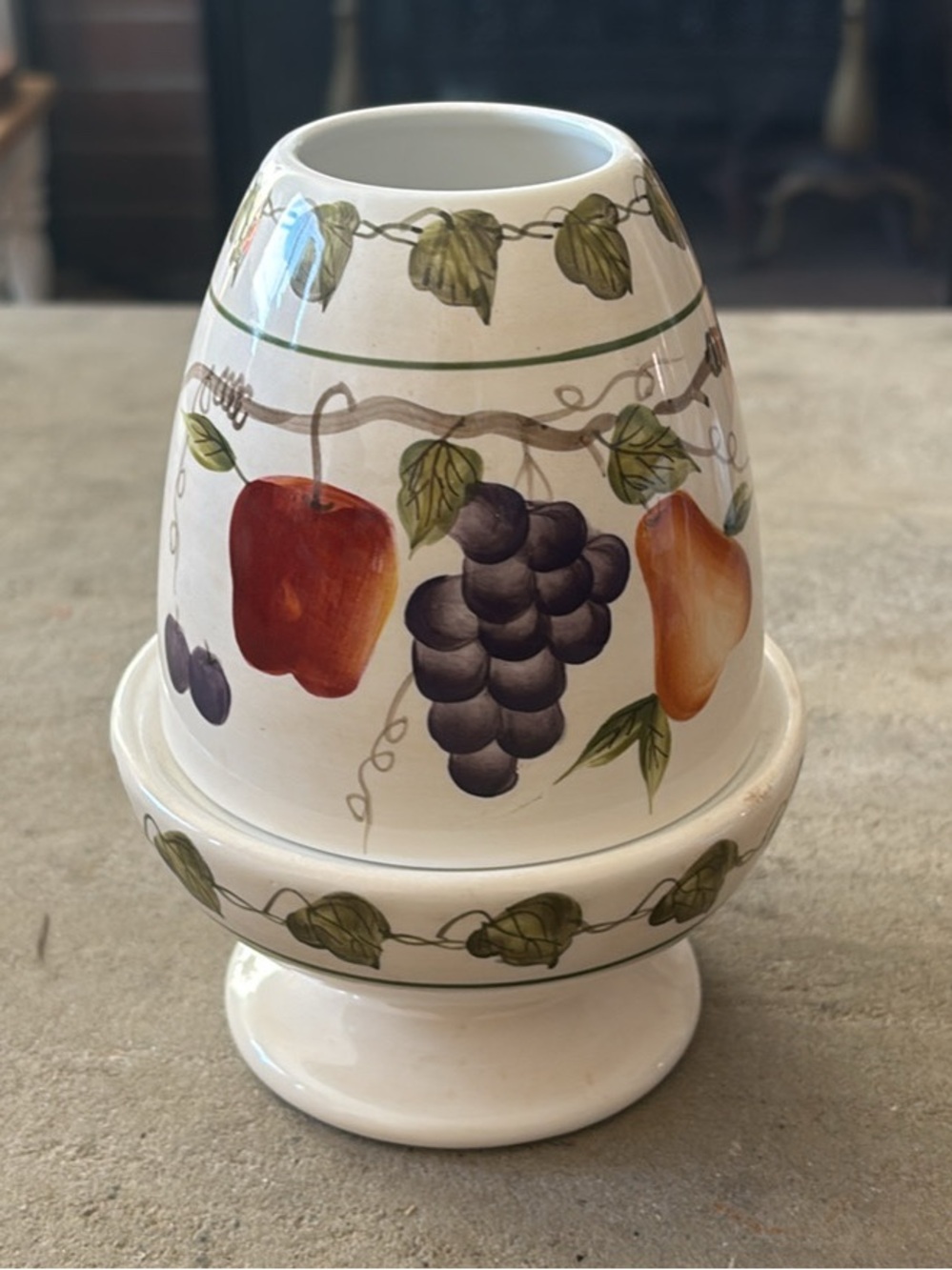 Home Interiors Fairy Lamp Sonoma Villa Ceramic Fruit Design Candle Holder